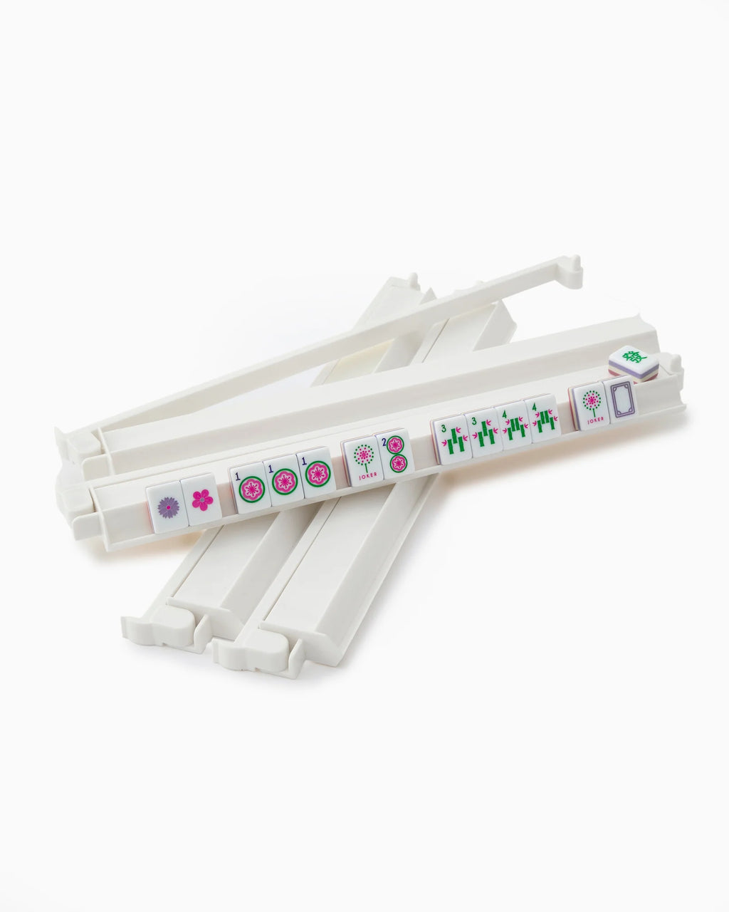 white acrylic rack and pusher set