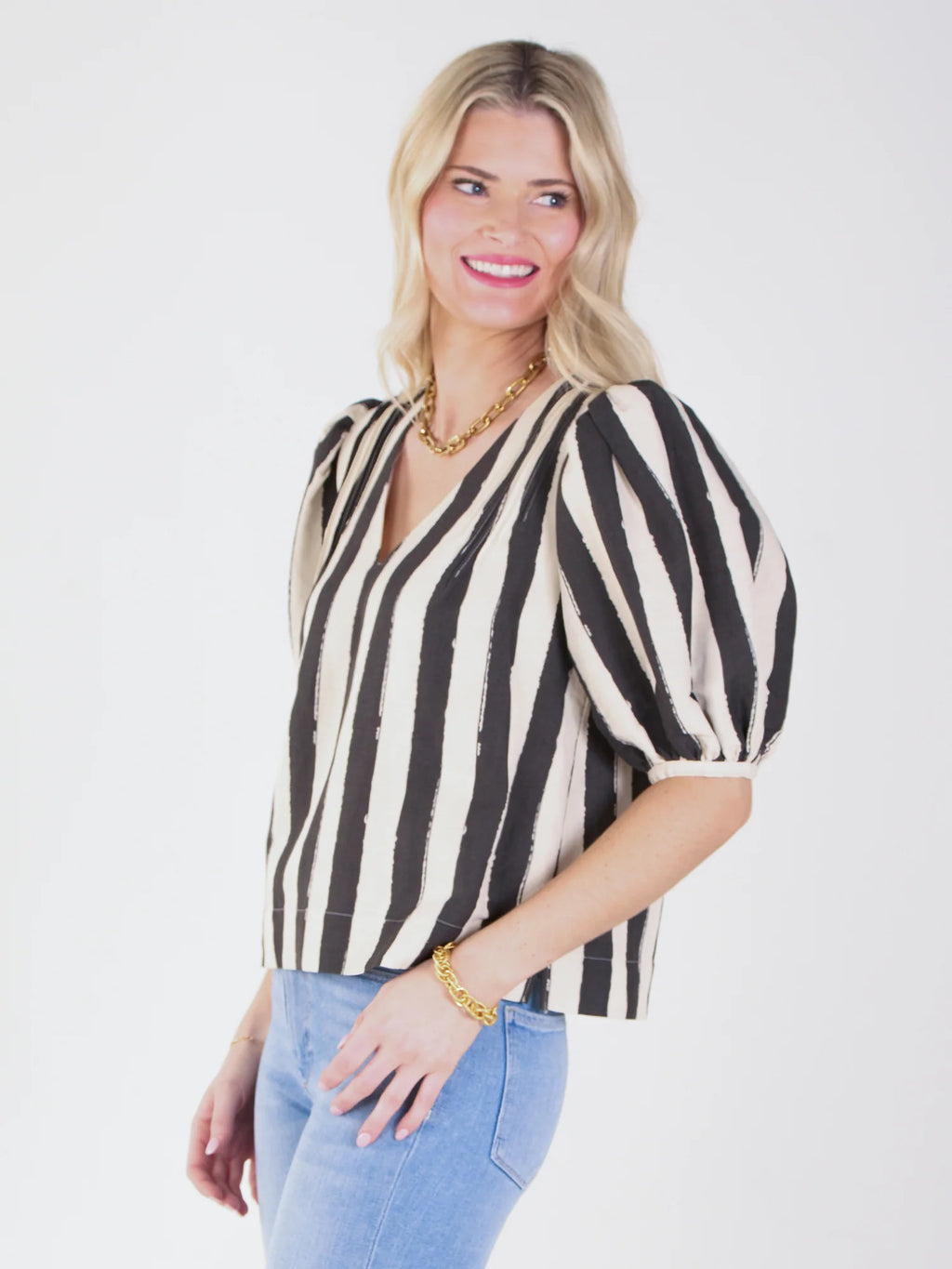 penny top stripe noir