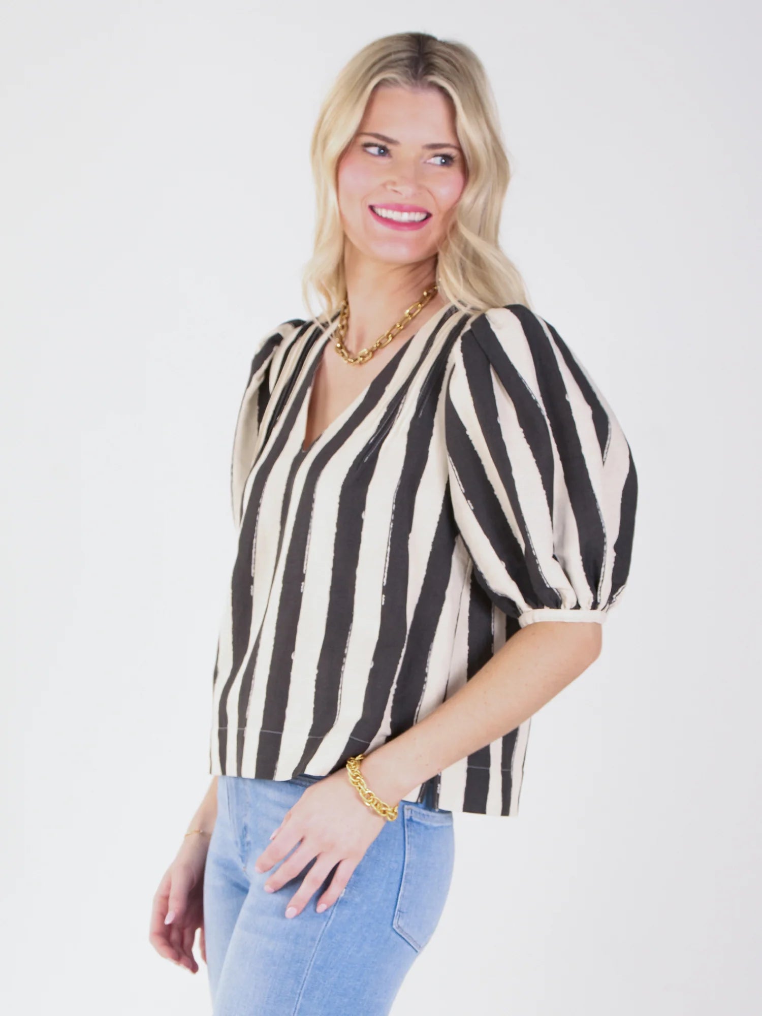penny top stripe noir