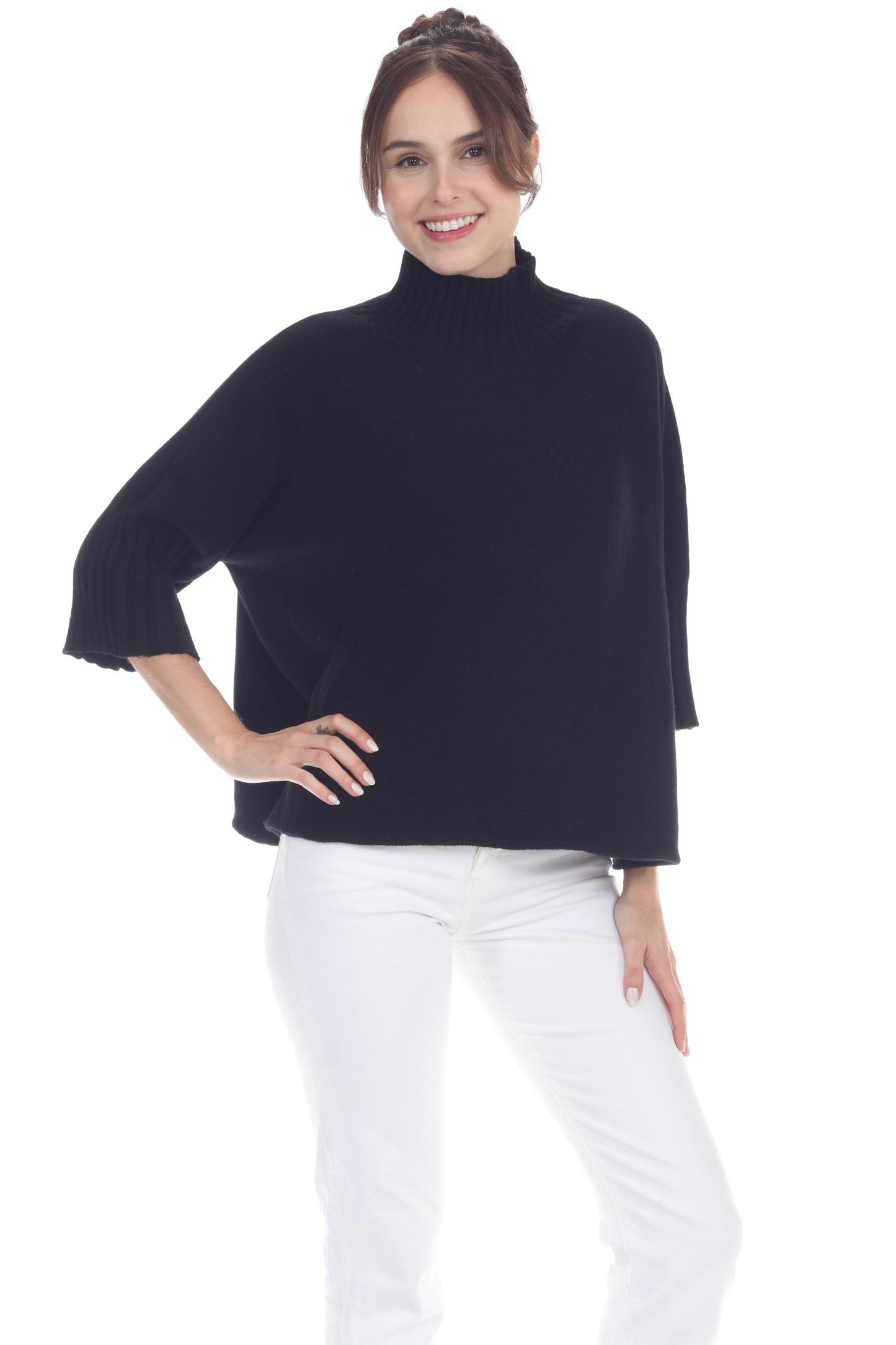 natasha classic knit mockneck sweater