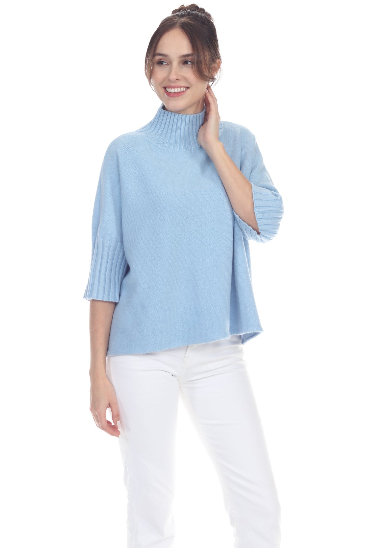 natasha classic knit mockneck sweater