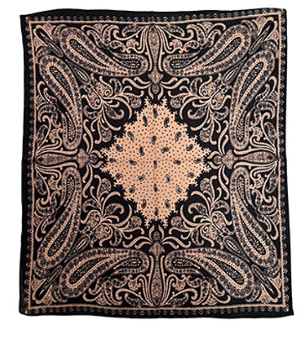 paisley print scarf in black