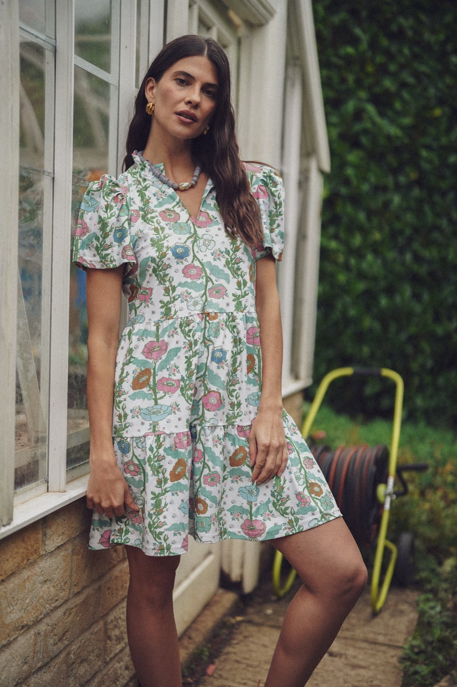 navy dress in handkerchief bloom