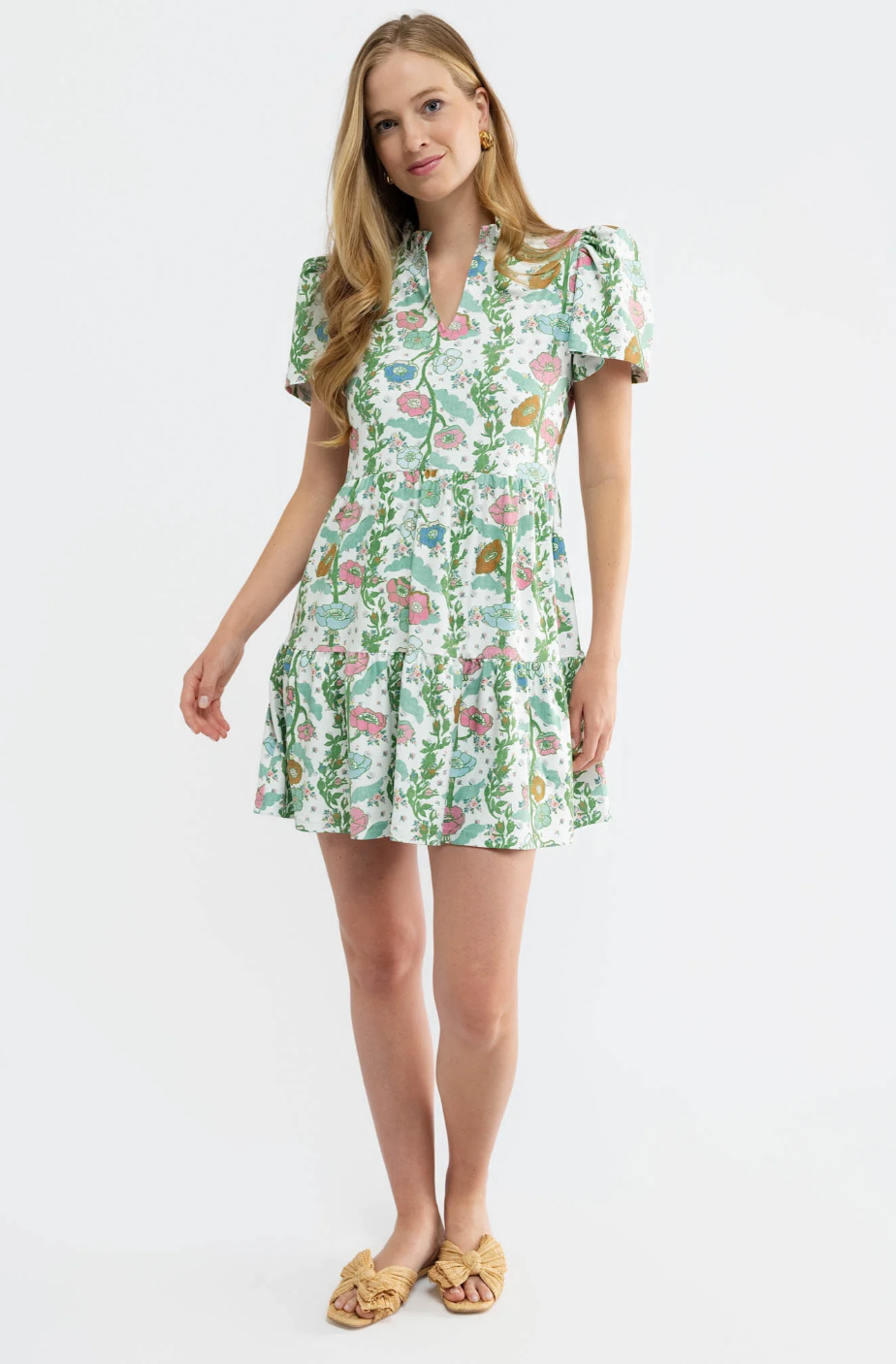 navy dress in handkerchief bloom