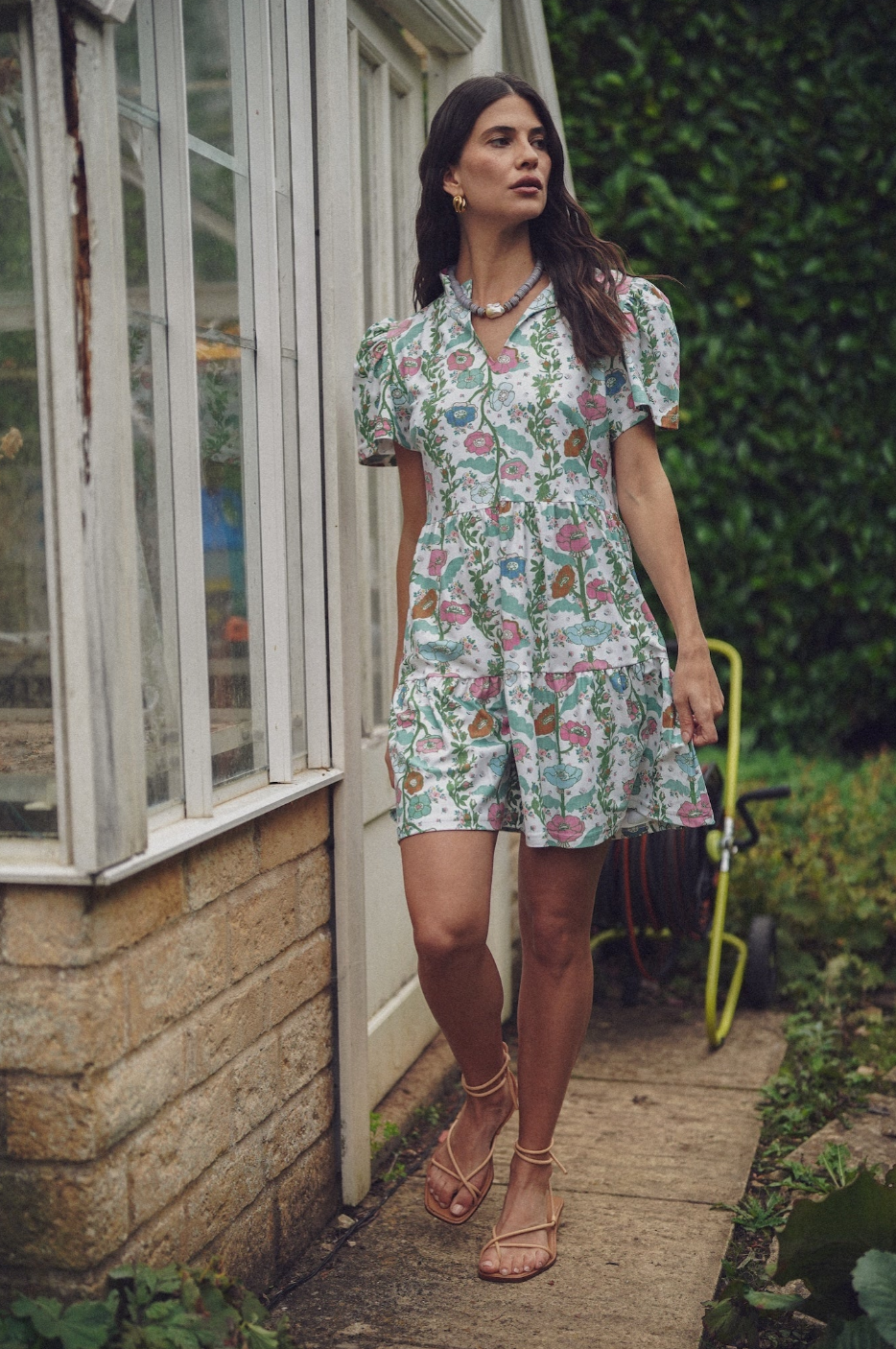 navy dress in handkerchief bloom