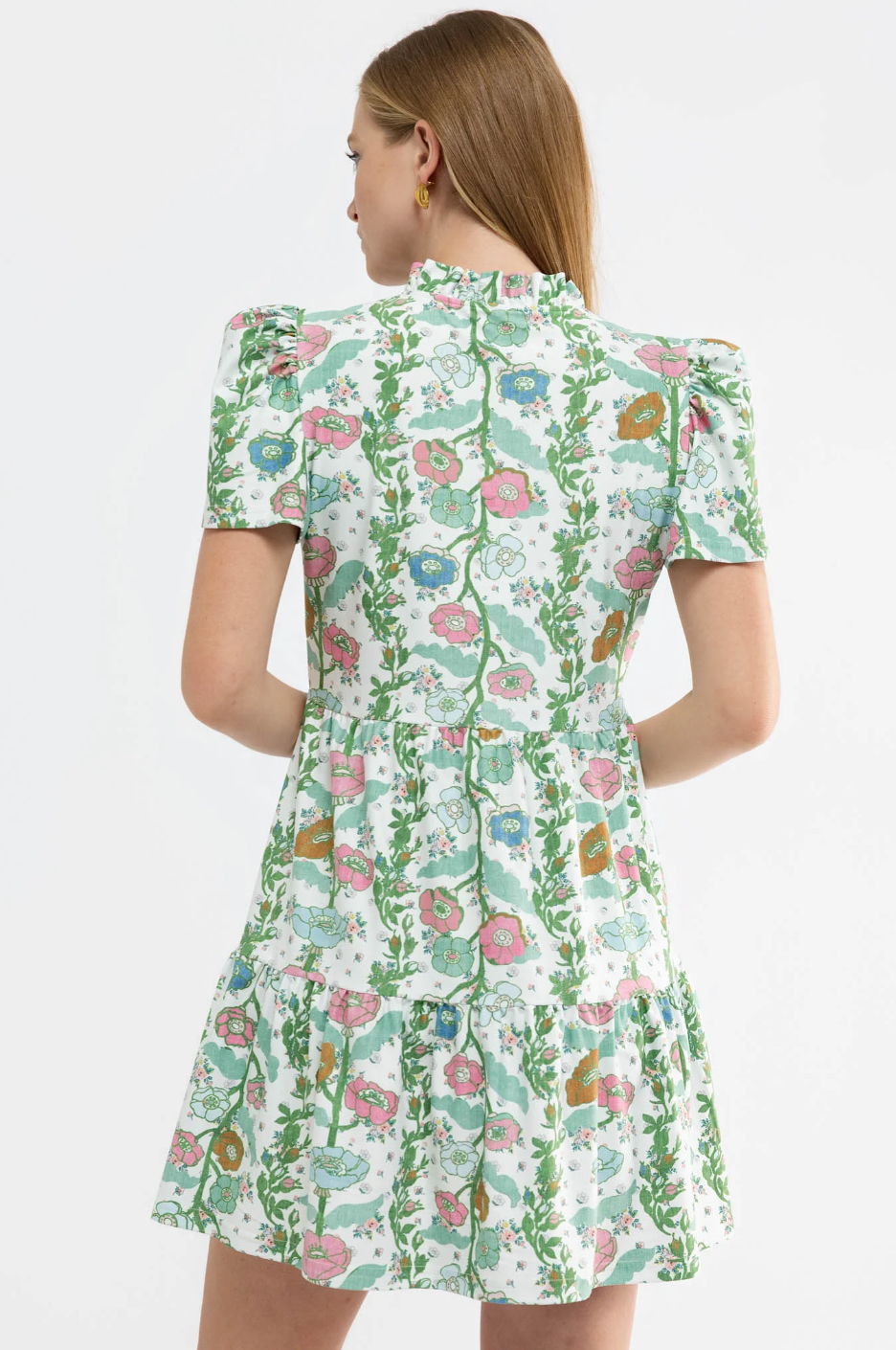 navy dress in handkerchief bloom