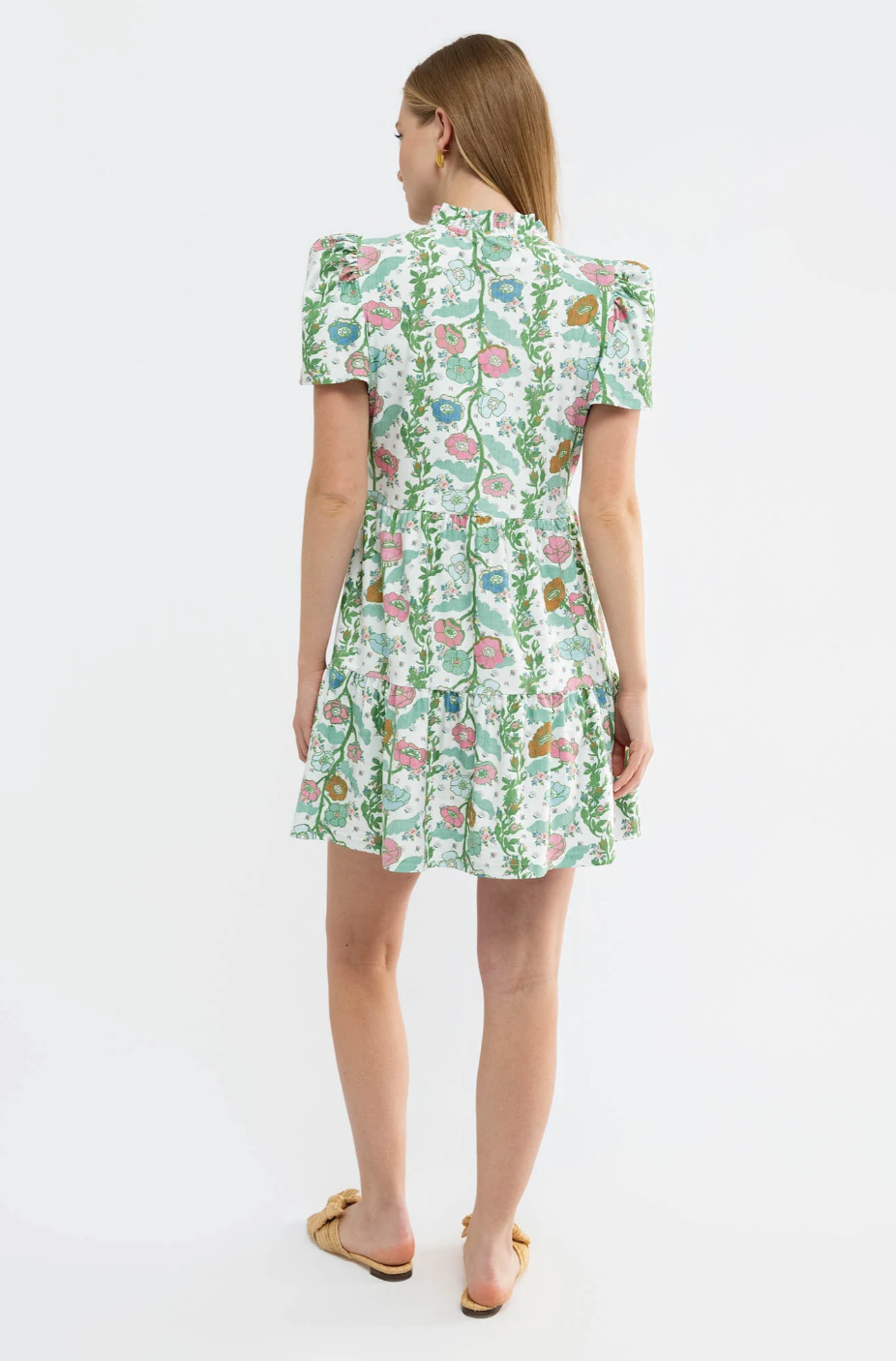 navy dress in handkerchief bloom