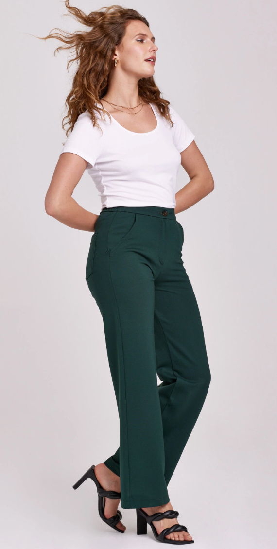 bishop wide leg pants in forest
