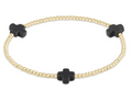 signature cross gold pattern 3mm bead bracelet charcoal
