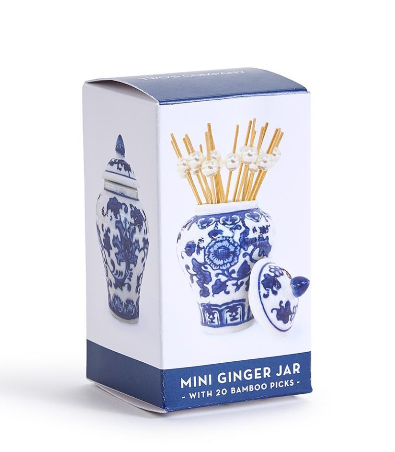 mini ginger jar with picks