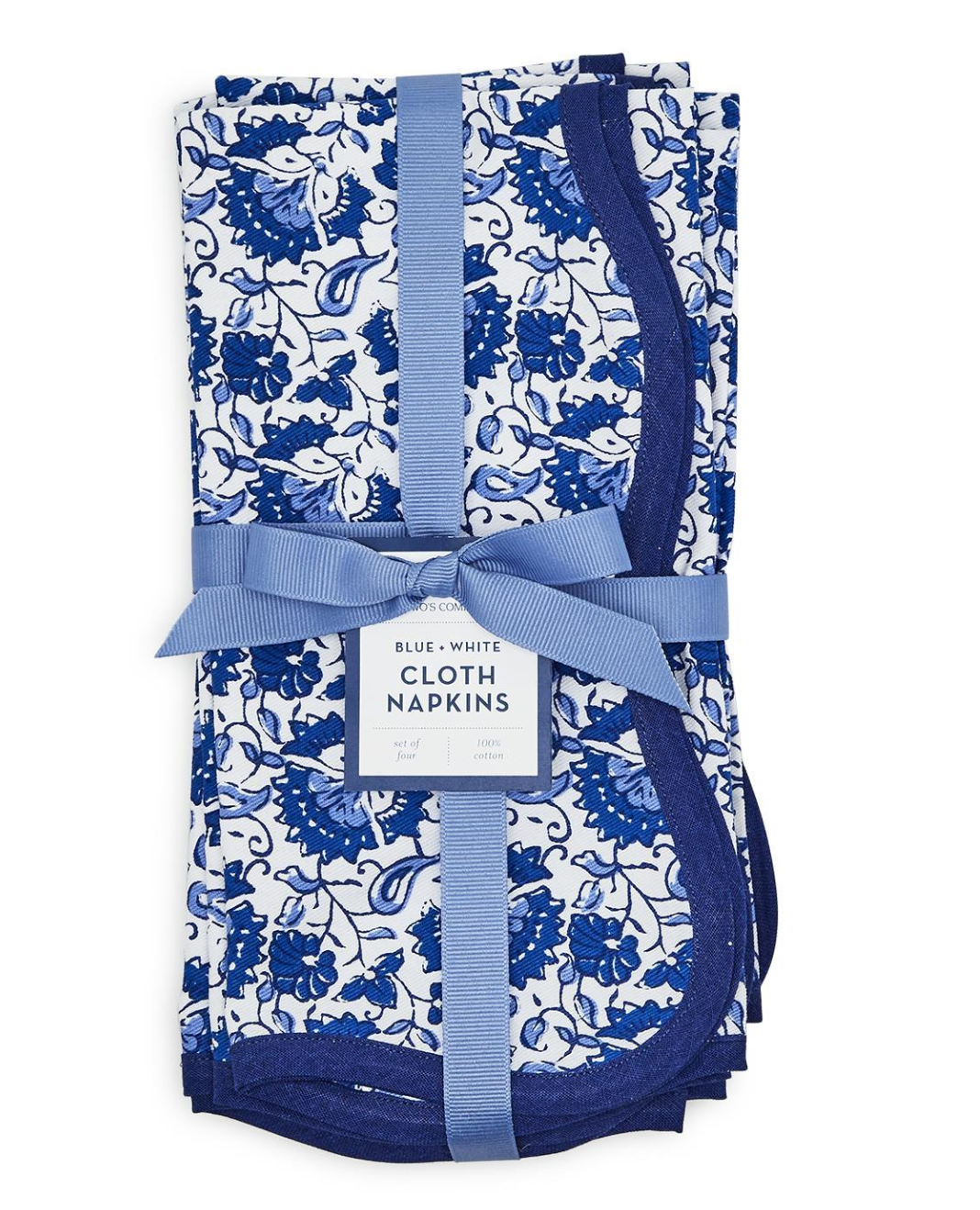 chinoiserie blue floral napkins set of 4