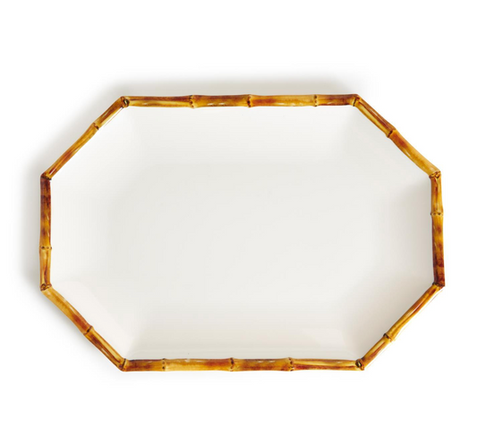 octagonal bamboo tray