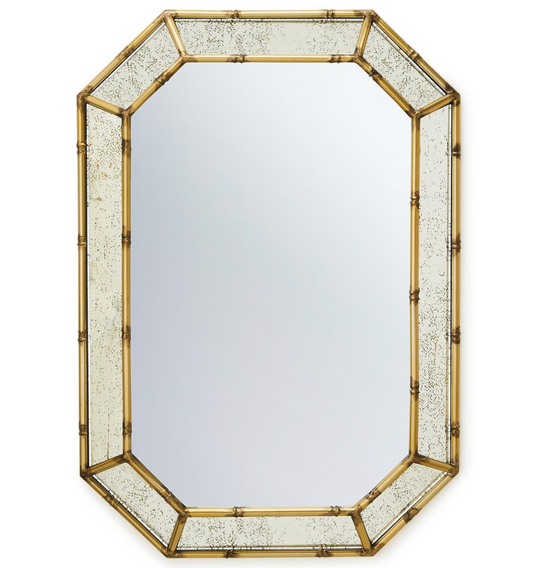 golden bamboo wall mirror