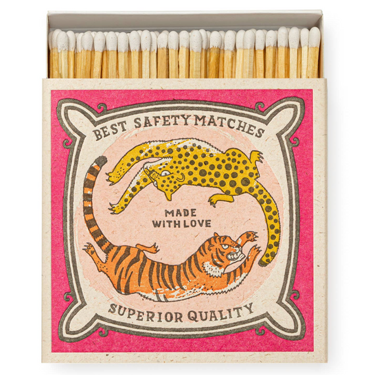 chasing big cats square matchbox