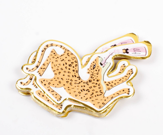 champagne leopard paper die cut napkins