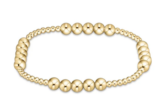 classic gold blissful pattern 2.5 bead bracelet 5mm gold