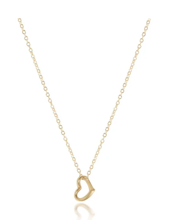 16" necklace gold - love small gold charm