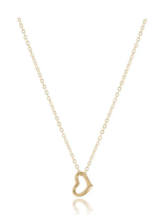 16" necklace gold - love small gold charm