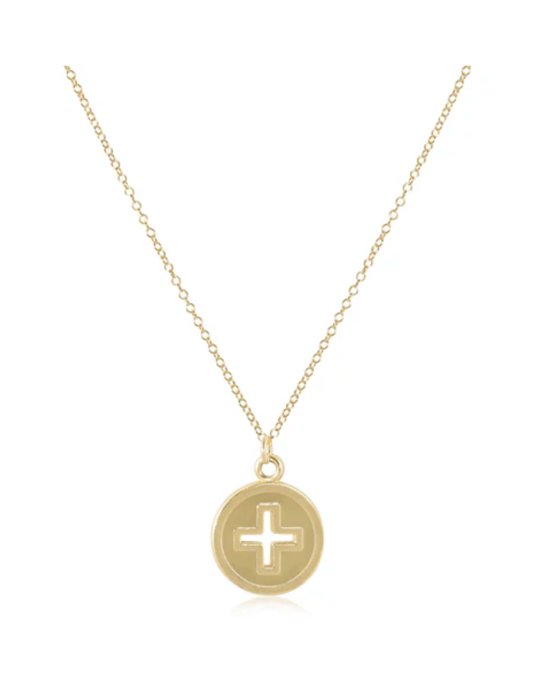 16" necklace gold - signature cross disc