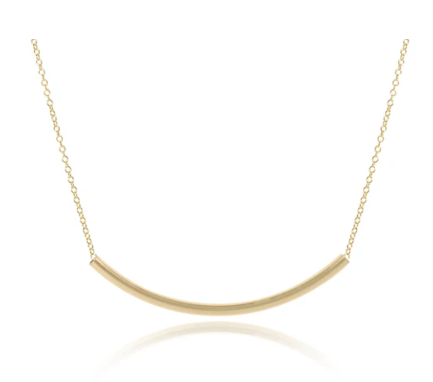 16" necklace gold - bliss bar smooth gold
