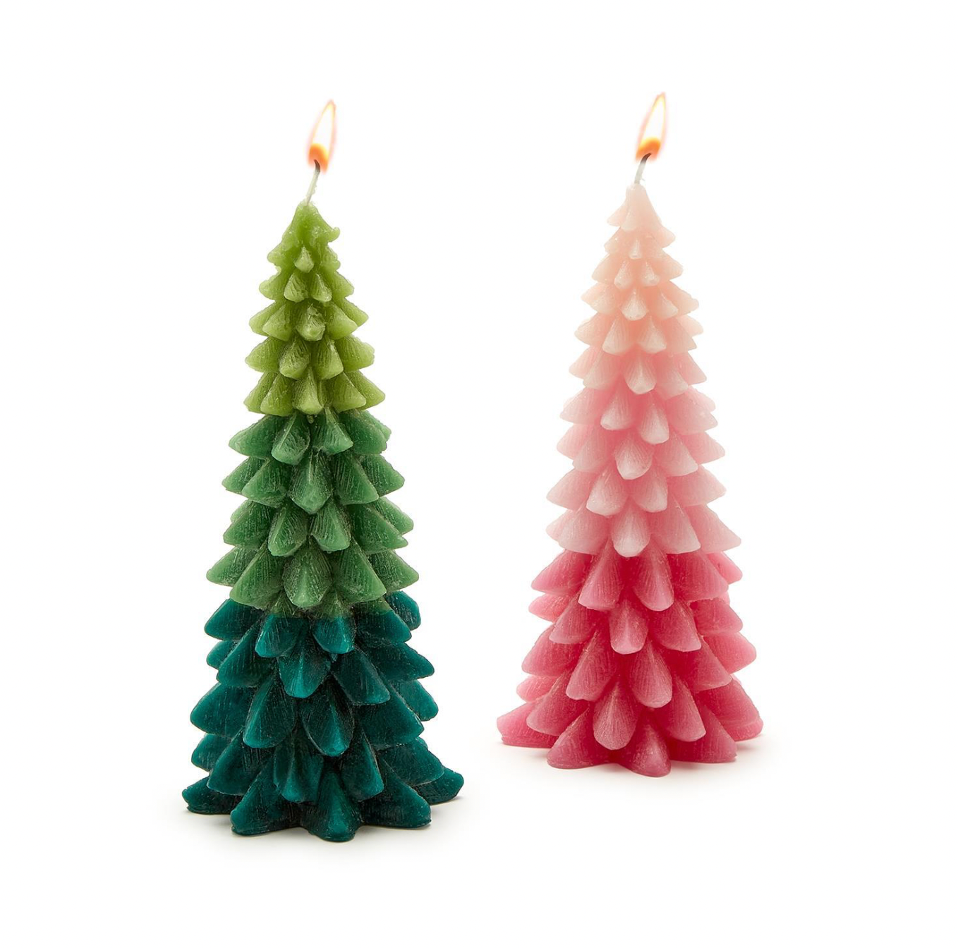 ombre christmas tree candle set of 2