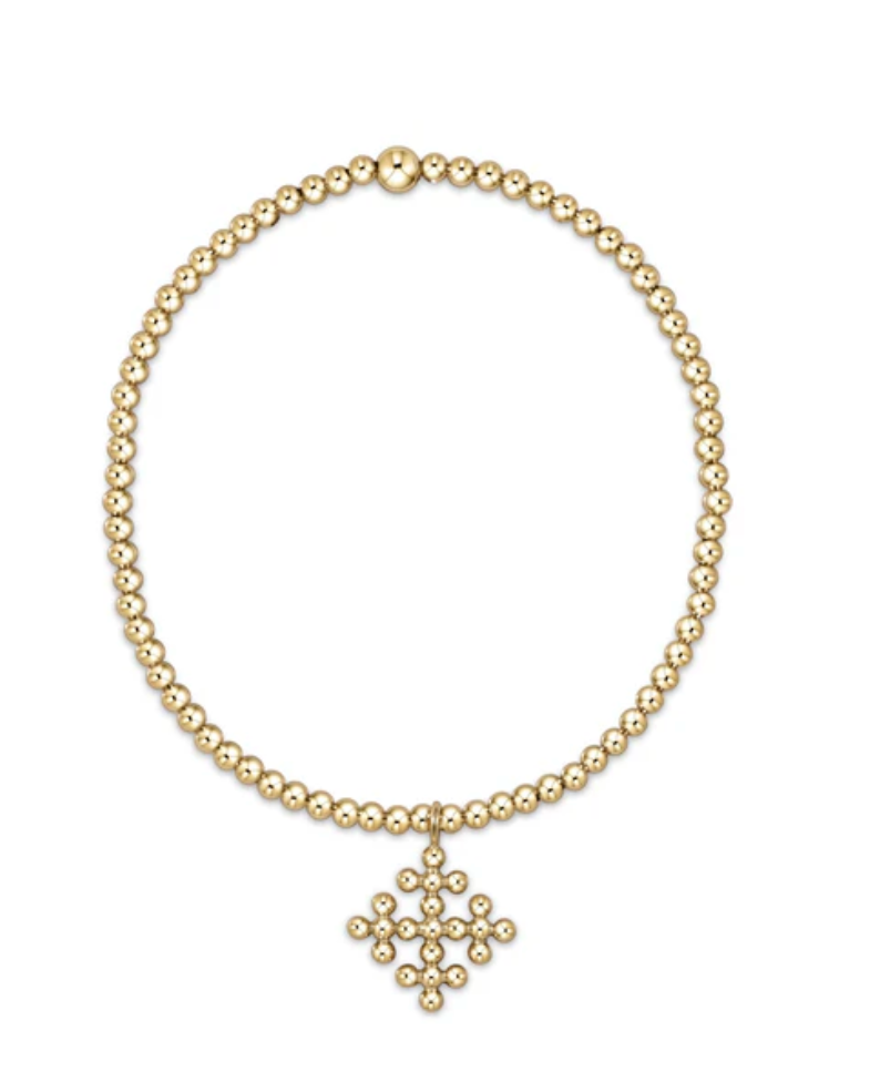 classic gold 2.5mm bead bracelet classic beaded signature cross encompass gold charm