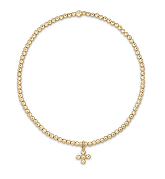 classic gold 2mm bead bracelet classic beaded signature cross small gold charm