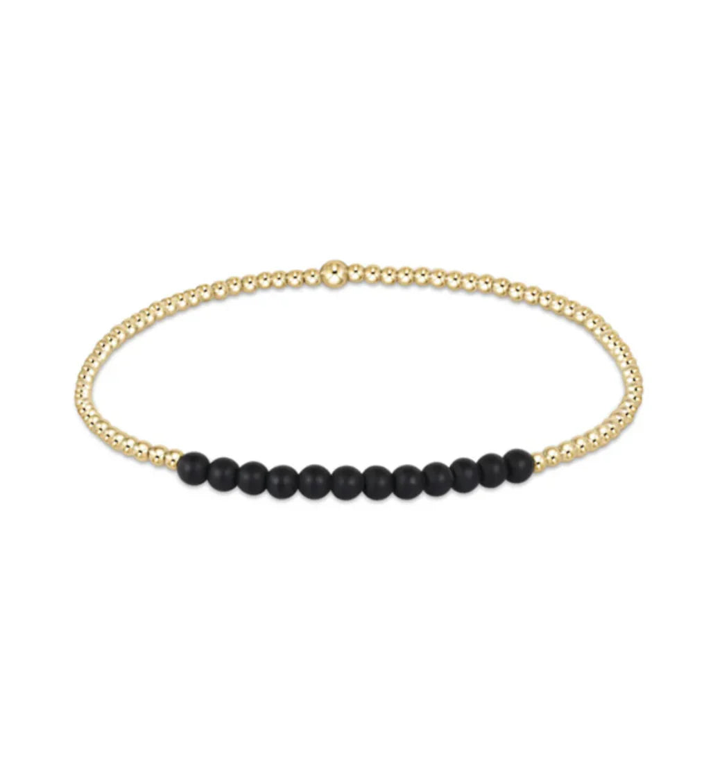 gold bliss 2mm bead bracelet faceted onyx