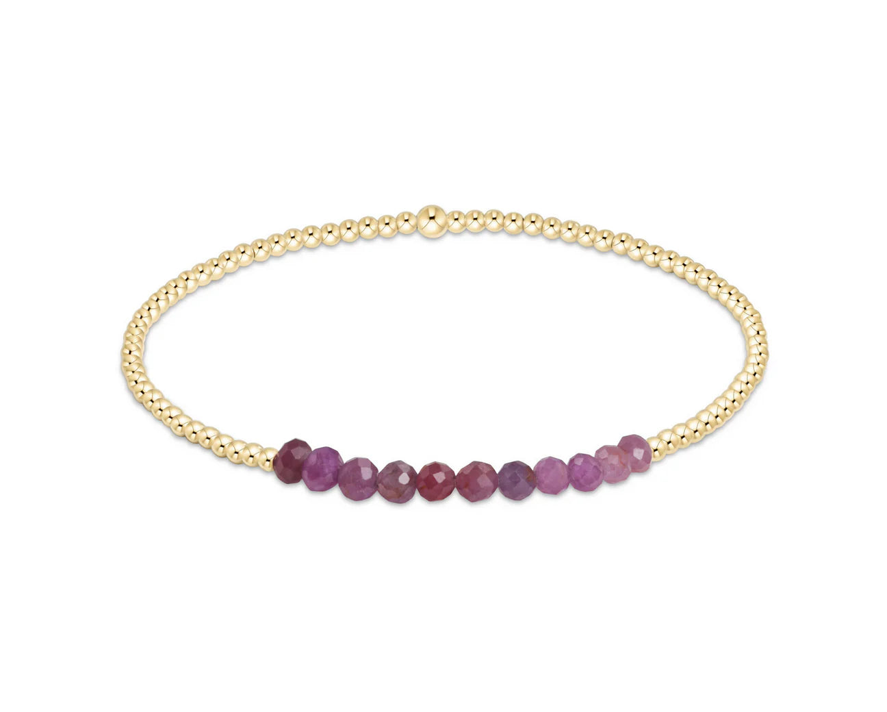 gold bliss 2mm bead bracelet ruby