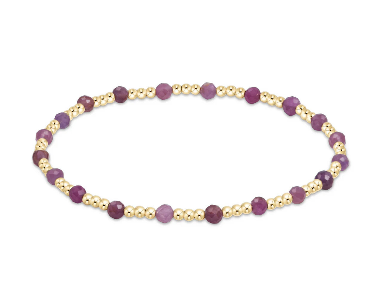 gemstone gold sincerity pattern 3mm bead bracelet ruby