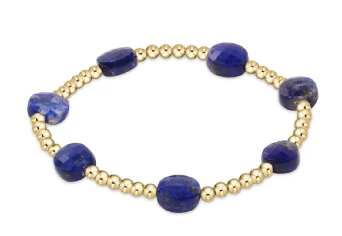 admire gold 3mm bead bracelet lapis