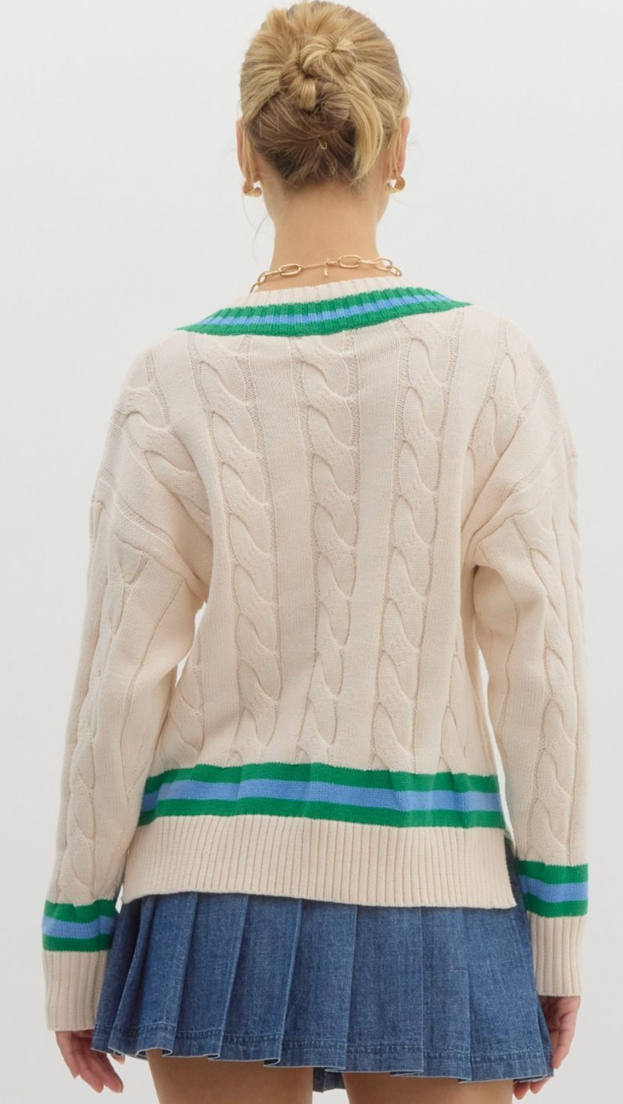 coastal prep vneck sweater