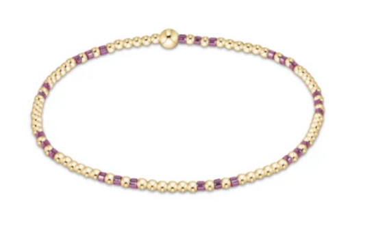 hope joy pattern 2mm bead bracelet pink metallic