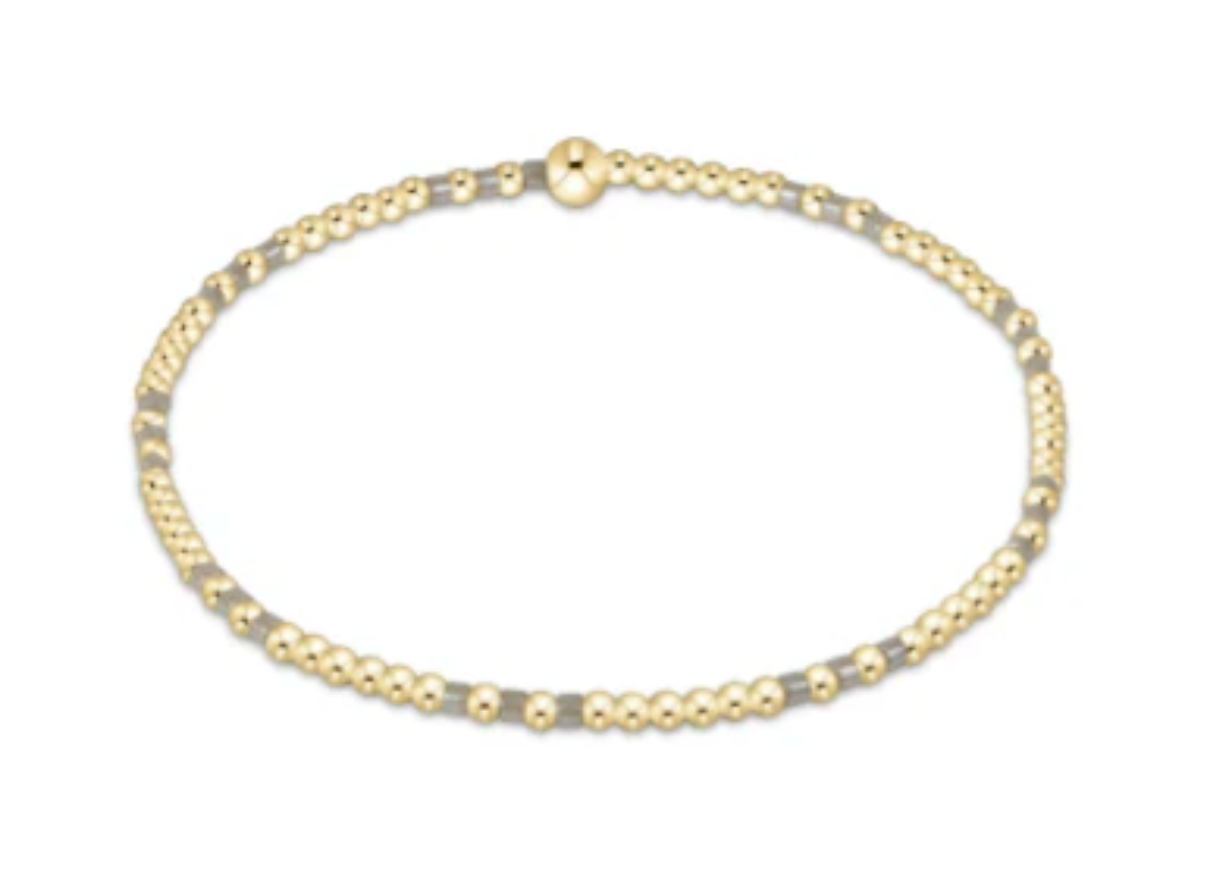 hope joy pattern 2mm bead bracelet taupe with a twist
