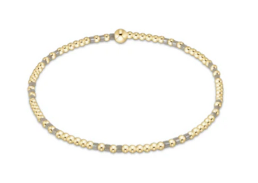 hope joy pattern 2mm bead bracelet taupe with a twist