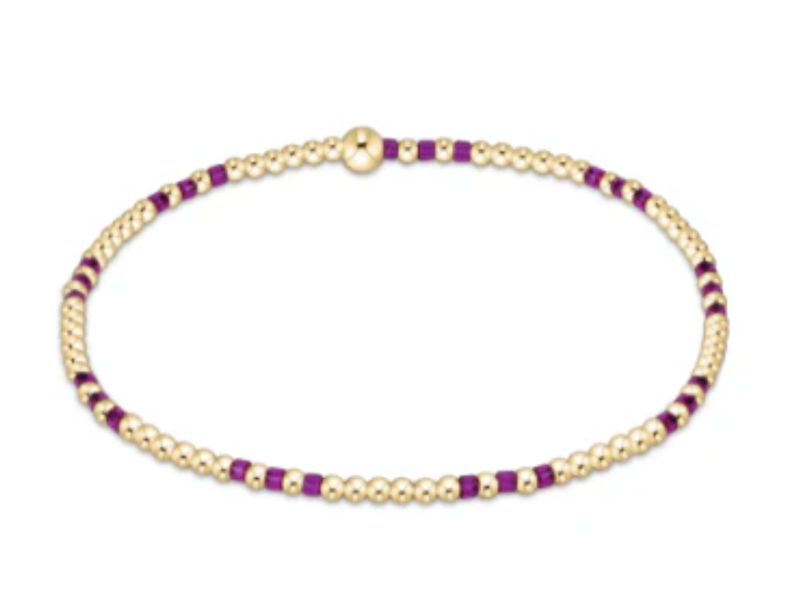 hope joy pattern 2mm bead bracelet fuchsia