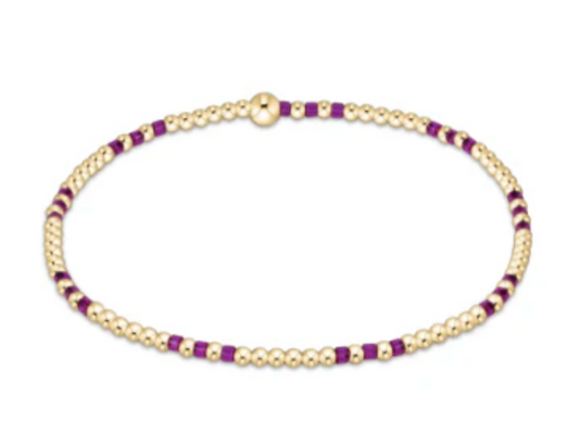 hope joy pattern 2mm bead bracelet fuchsia