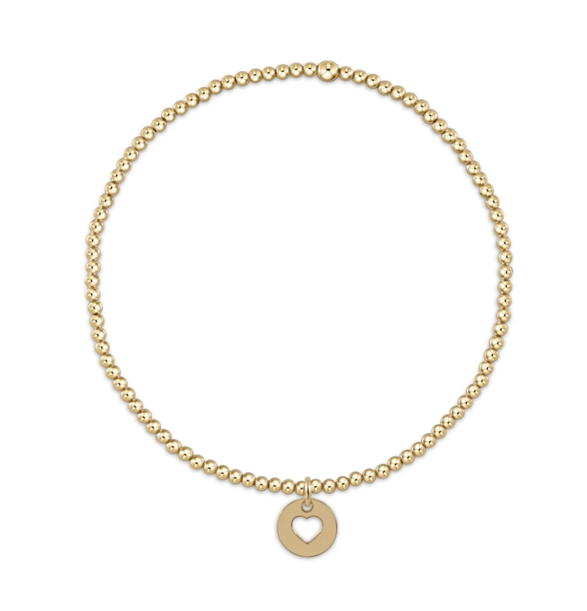 egirl classic gold 2mm bead bracelet love small gold disc