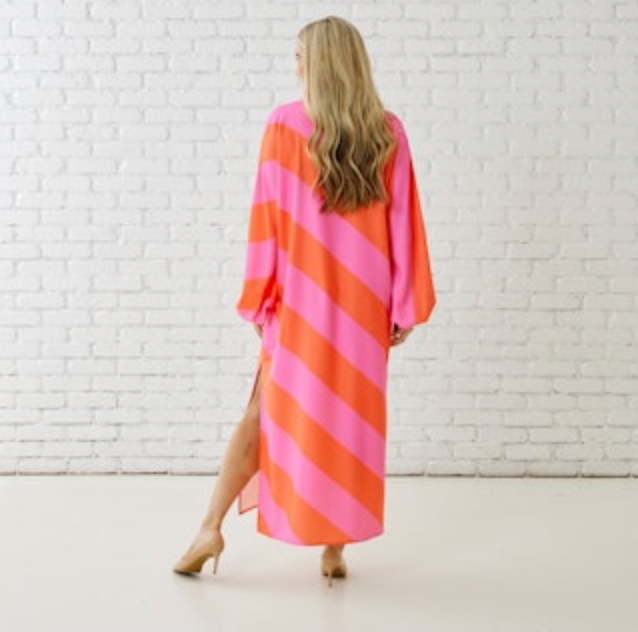 coco caftan in pink-orange