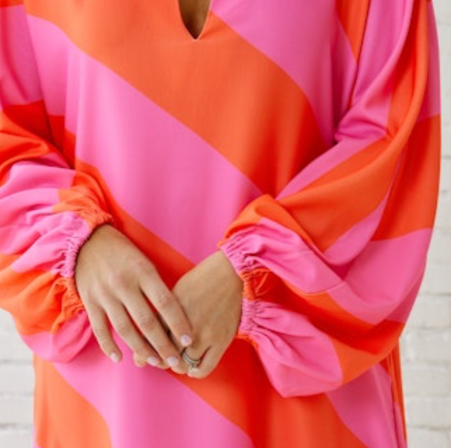 coco caftan in pink-orange