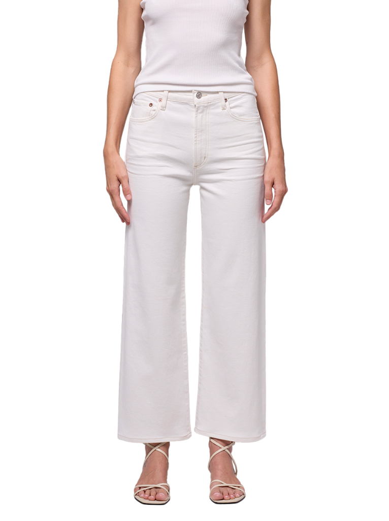 harper crop jean in white wash