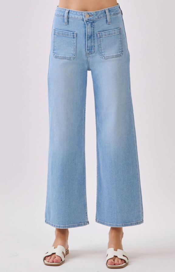 heidi front patch pocket wide leg jean