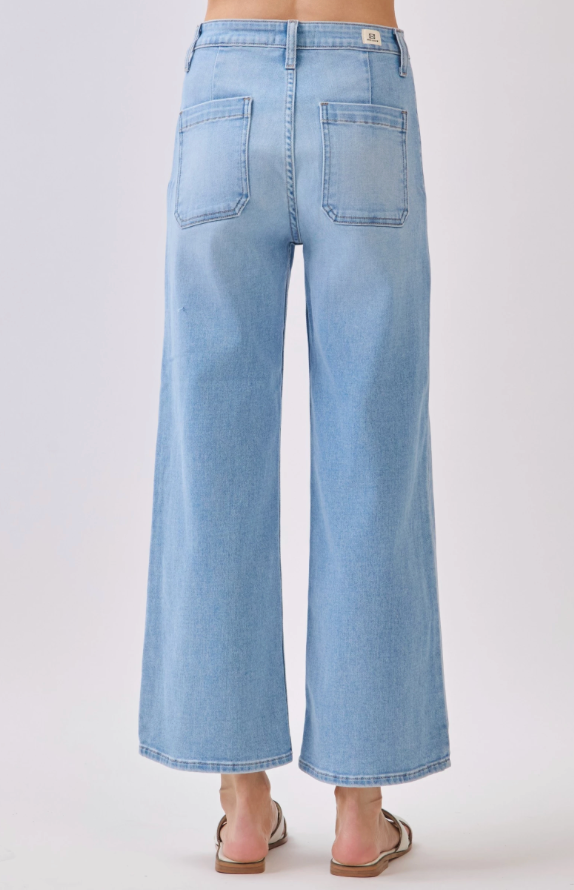 heidi front patch pocket wide leg jean