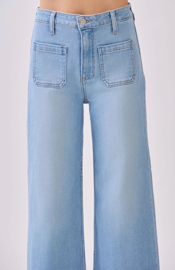 heidi front patch pocket wide leg jean