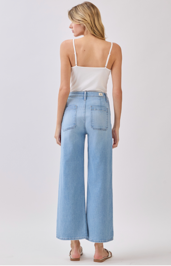 heidi front patch pocket wide leg jean
