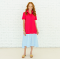 millie colorblock dress red and blue