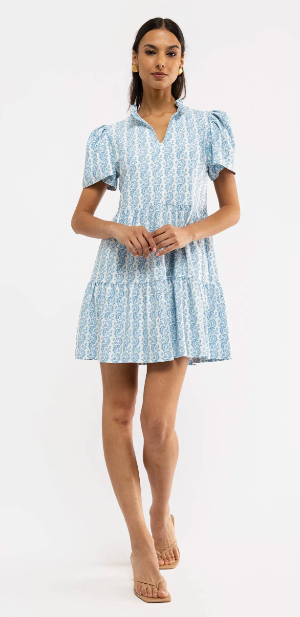 navy dress marigold twist