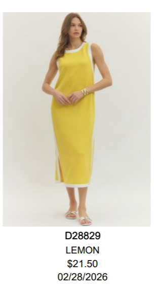 sloane dress yellow stripe