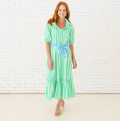 kit dress green with aqua belt