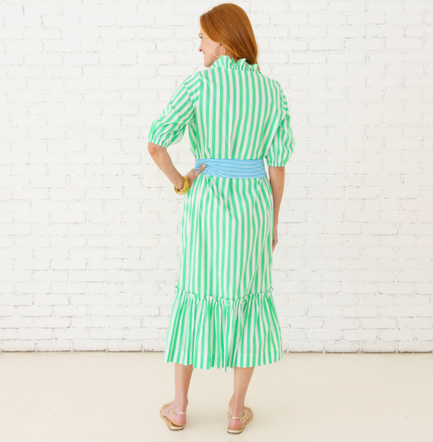 kit dress green with aqua belt